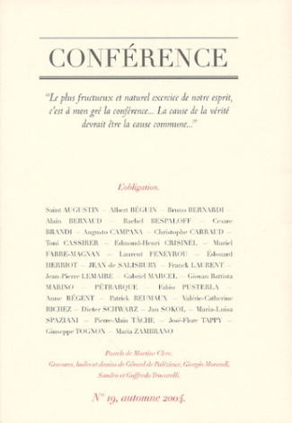 Conférence N° 19, Automne 2004 : L'obligation
