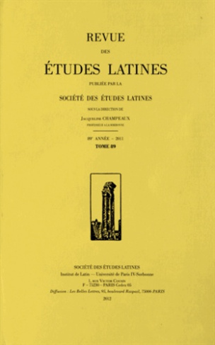 Revue des études latines N° 89/2011