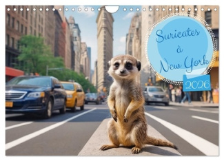 Suricates à New York (Calendrier mural 2026 DIN A4 vertical), CALVENDO calendrier mensuel. Les suric