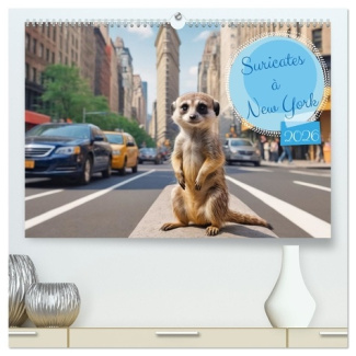 SURICATES A NEW YORK (CALENDRIER MURAL 2026 DIN A2 VERTICAL) CALENDRIER DE BUREAU - LES SURICATES PA