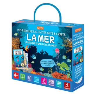 La Mer. Coffret avec 1 stylo spécial décalquage, 4 décors à compléter, 50 stickers et 200 décalcoman