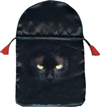 Bourse satin chat noir