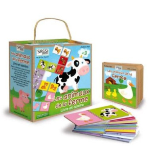 Les animaux de la ferme. Livre et dominos