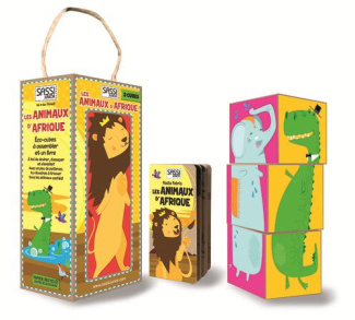 Les bébés animaux de l'Afrique. Eco-cubes à assembler et un livre
