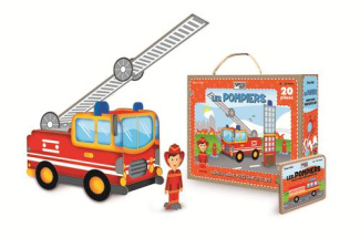 Emboîte et construis les pompiers. Puzzle 3D géant   1 livre