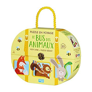 Le bus des animaux. Puzzle en voyage