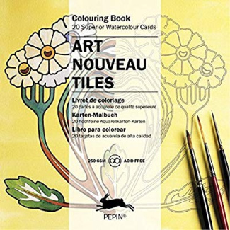 ART NOUVEAU TILES, ARTISTS' COLOURING CARDS - TILE DESIGNS