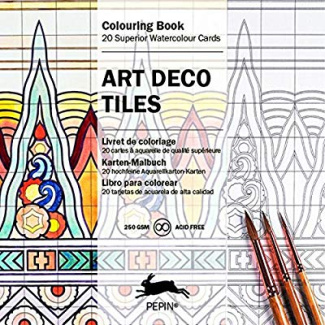 ART DECO TILES, ARTISTS' COLOURING CARDS - TILE DESIGNS