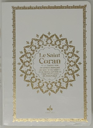 Saint Coran édition bilingue français-arabe. Cartonné (14 x 19 cm) - Blanc - Dorure des pages.