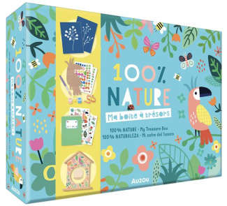 100% nature. Ma boîte à trésors, avec un carnet à personnaliser, un nichoir à oiseaux, du papier pho