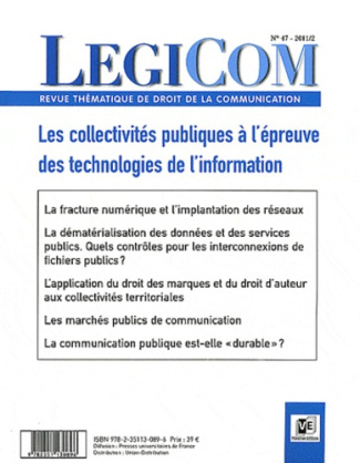 Favro_Karine_Collectif-Legicom_4720112_Les_collectivit_s_publiques_l_preuve_des_technologies_de_l_information-9782351130896_0