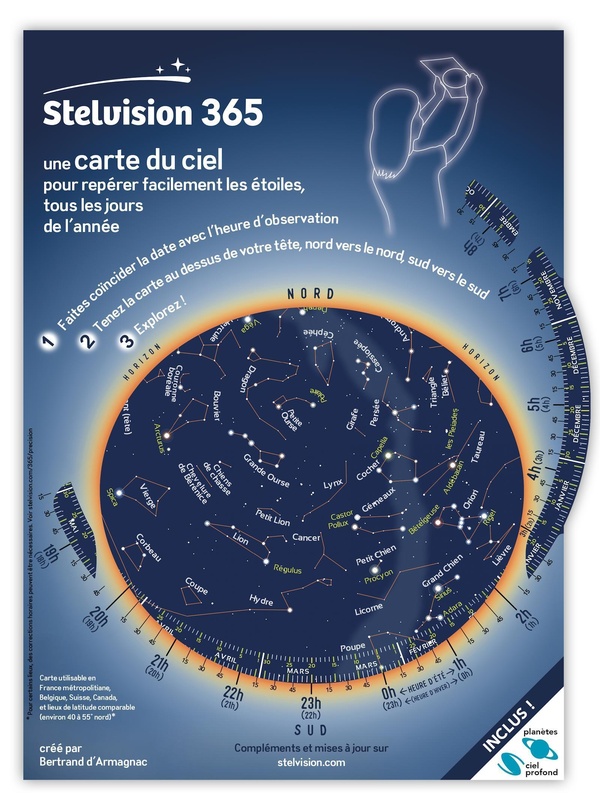 Stelvision 365. Une carte du ciel pour repérer facilement les étoiles, tous les jours de l'année, 15