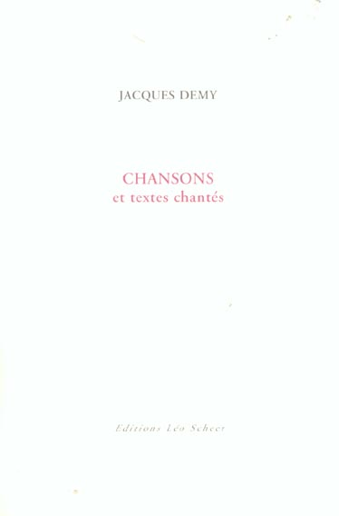 Chansons et textes chantés