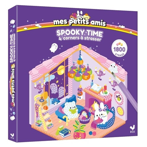 Spooky time - 4 corners à strasser. Avec 1800 strass, 1 carré de cire, 1 stylet à strass et 1 platea