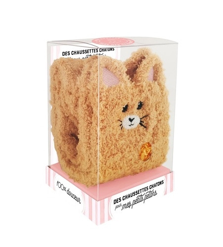Des chaussettes chatons pour mes petits petons. Coffret avec une paire de chaussettes chatons et un