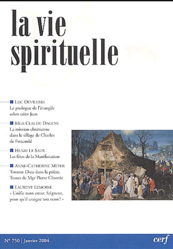 La vie spirituelle N° 750 Janvier 2004