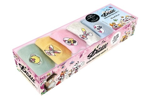 Diddl Chaussettes Party ! Coffret avec 5 paires de chaussettes (taille 35-41) et 1 carnet