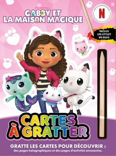 Gabby et la maison magique cartes à gratter Pâques. Avec un stylet en bois