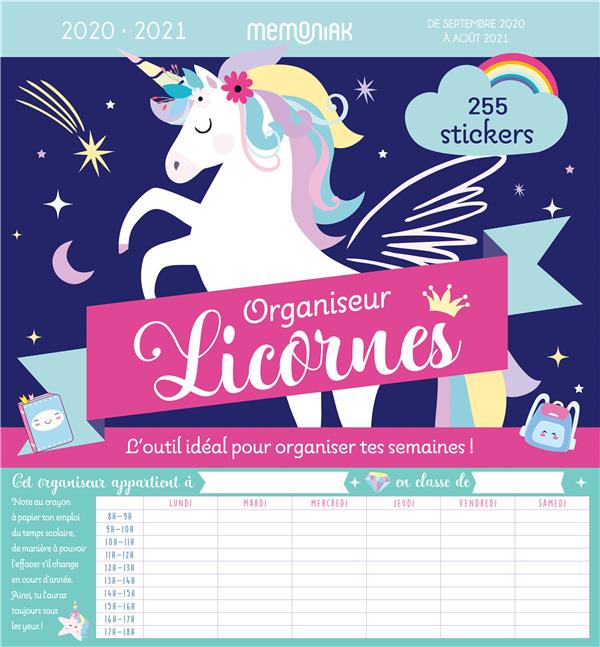 Organiseur Licornes. Avec 255 stickers, Edition 2020-2021