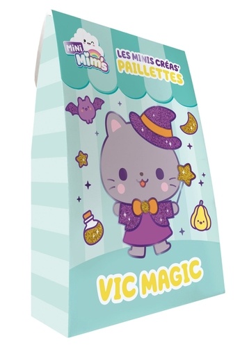 Les Minis créas' Paillettes Vic Magic. 5 cartes à pailleter