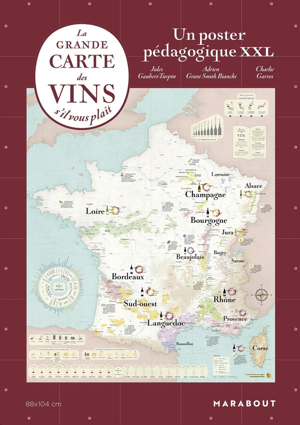La grande carte des vins s'il vous plait. Un poster pédagogique XXL