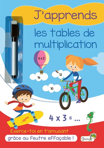 J'apprends les tables de multiplication. Avec un feutre effaçable
