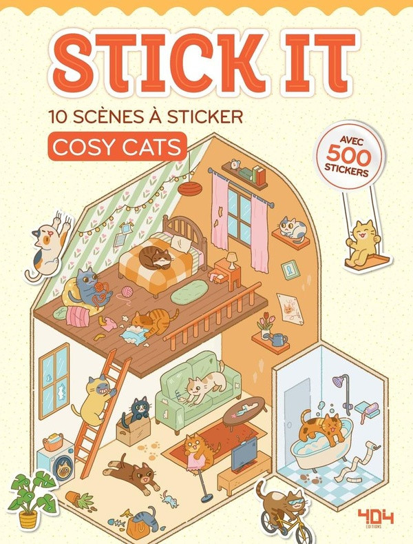 Stick It - 10 scènes à créer Cosy cat. Avec 500 stickers