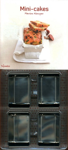 Coffret mini-cakes. Avec un livre et 4 mini-moules à cake