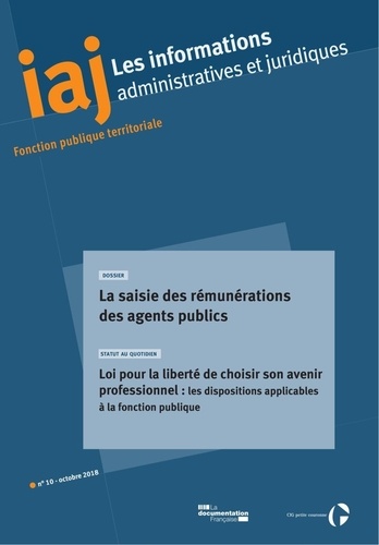 Les informations administratives et juridiques N° 10, octobre 2018 : La saisie des rémunérations des
