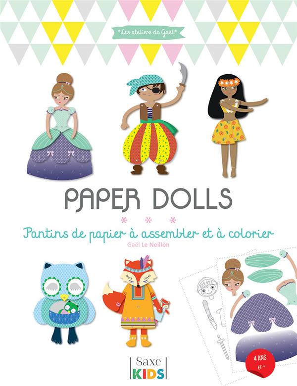 Paper dolls. Pantins de papier à assembler et à colorier