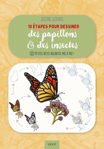 10 étapes pour dessiner des papillons et des insectes. 55 petites bêtes volantes pas à pas !