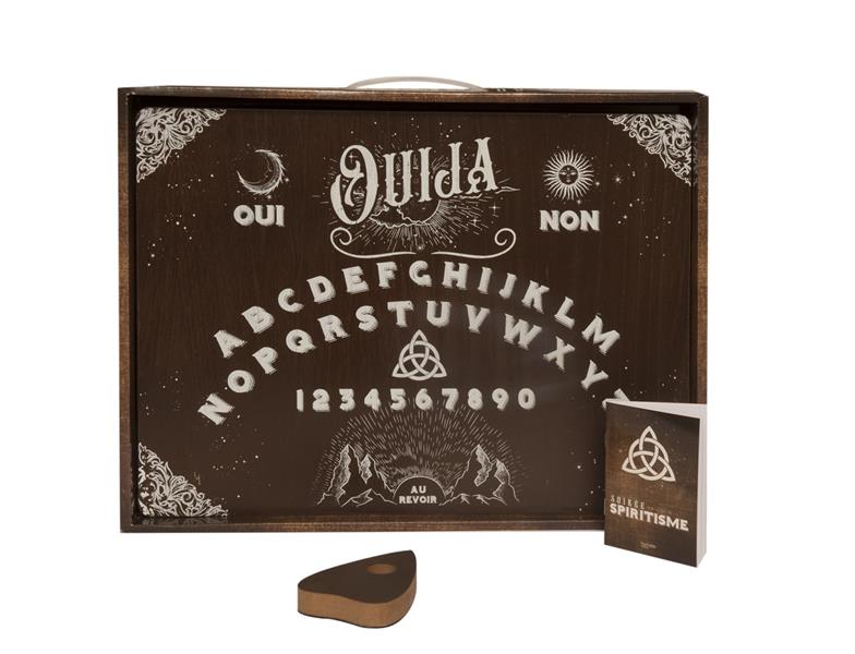 Coffret Soirée spiritisme. Avec 1 planche de Ouija, 1 goutte en bois