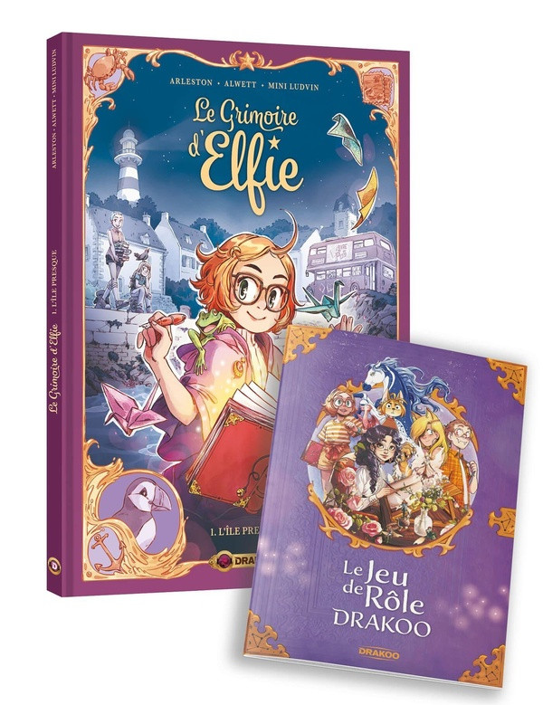 Le grimoire d'Elfie Tome 1 : L'île presque. Avec 1 jeu de rôle offert, Edition limitée