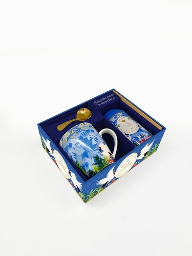 Ma petite pause séréni'thé. Coffret avec un mug en céramique, une belle boîte à thé, une cuillère do