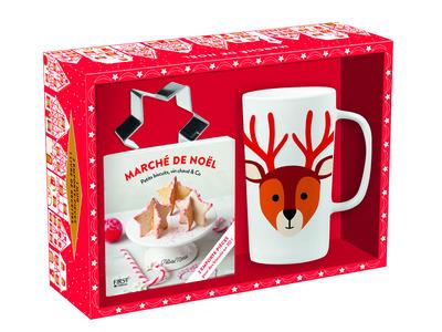 Marché de Noël. Avec 1 mug, 2 emporte-pièce et 1 livre de recettes