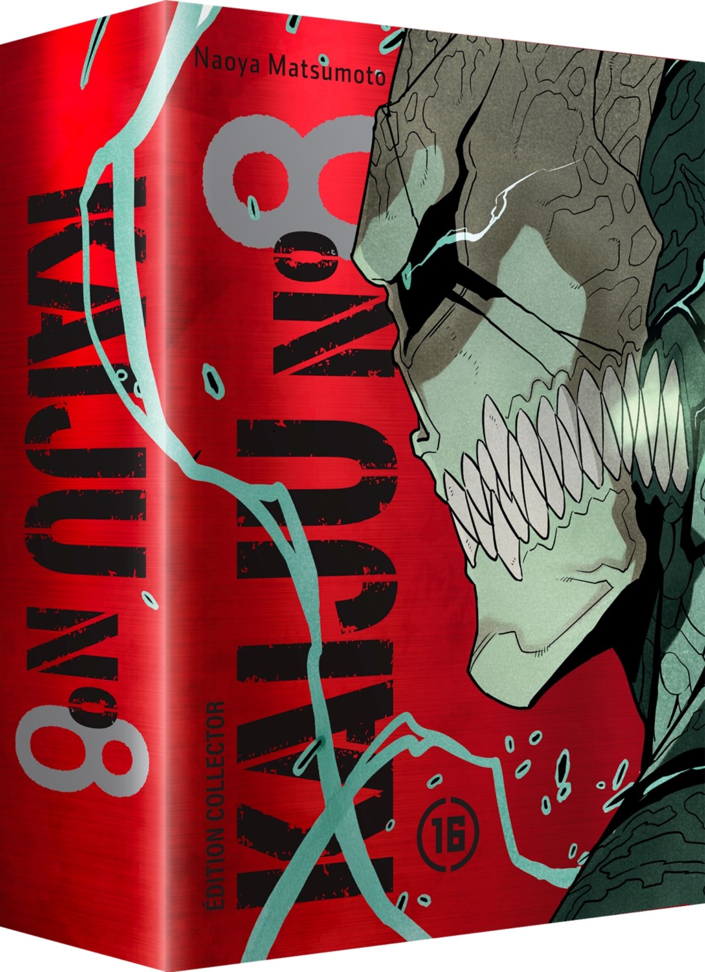 Kaiju n°8 Tome 16 : Coffret avec une jaquette réversible, 1 pin's, 1 cadre acrylique, une planche de