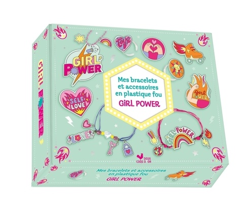 Mes bracelets et accessoires en plastique fou Girl power. Coffret avec accessoires