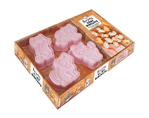 Mes petits cosy biscuits. Coffret avec 4 emporte-pièces et un livre de recettes de biscuits