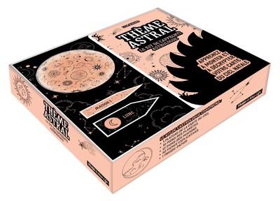 Thème Astral. Coffret d'initiation à l'astrologie avec 1 plateau de la carte du ciel, 10 pions des p