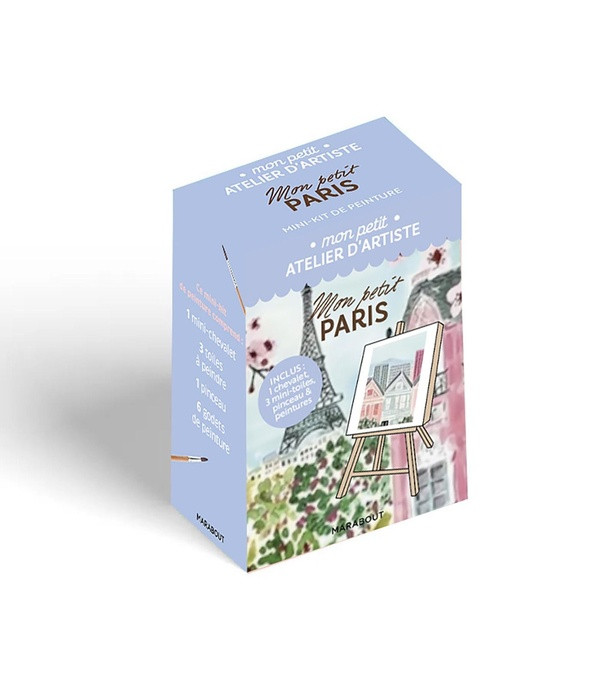 Paris. Avec 1 chevalet, 3 mini-toiles, pinceau et peintures