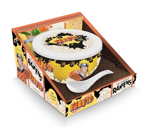 Les meilleurs ramens Naruto. Coffret avec 1 bol, 1 cuillère en céramique et 1 livret de 20 recettes