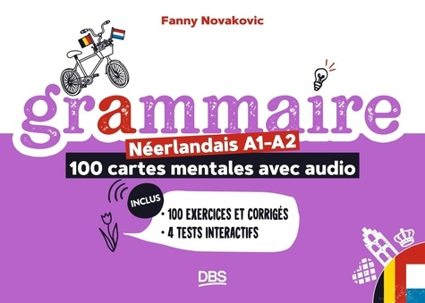 Grammaire Néerlandais A1-A2. 100 cartes mentales avec audio
