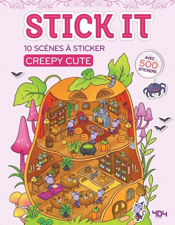 10 scènes à sticker Creepy cute. Avec 500 stickers