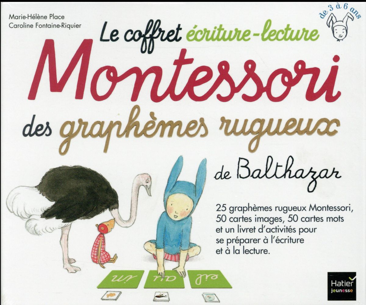 Le coffret écriture-lecture Montessori des graphèmes rugueux de Balthazar. Contient : 25 graphèmes r