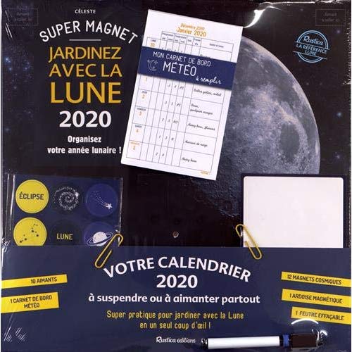 Jardinez avec la Lune. Avec 12 magnets, 1 ardoise magnétique, 1 feutre effaçable, 10 aimants, 1 carn