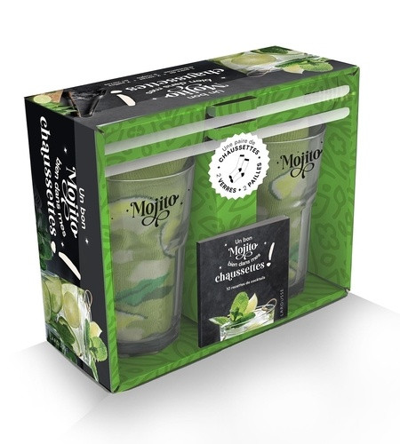 Un bon mojito bien dans mes chaussettes ! Coffret avec 2 verres à mojito, 1 paire de chaussettes, 2