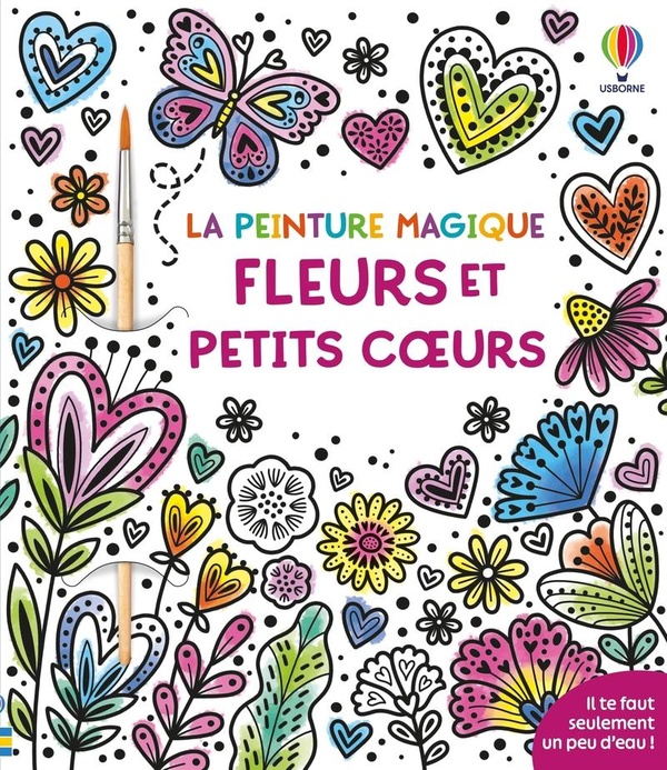 Fleurs et petits coeurs. La peinture magique