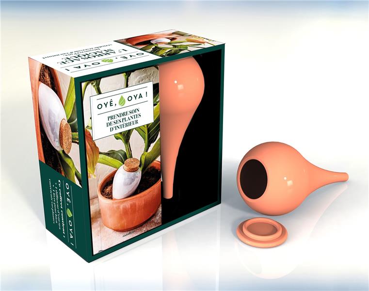 Coffret Oyé Oya. Prendre soin de ses plantes d'interieur. Avec 1 diffuseur d'eau oya, 1 livre pour b