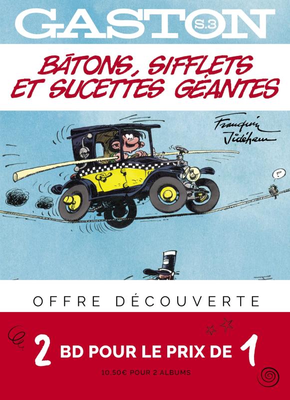 Gaston hors-série : Pack découverte en 2 volumes. Tome 2, Le génie de Lagaffe ; Tome 3, Bâtons, siff