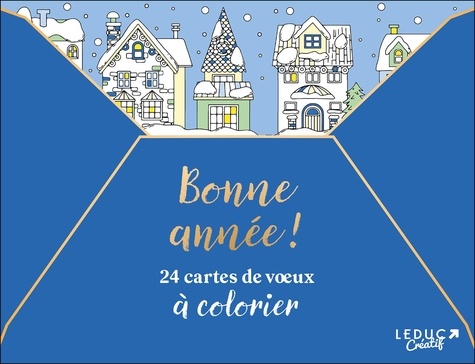 Bonne année ! 24 cartes de voeux à colorier